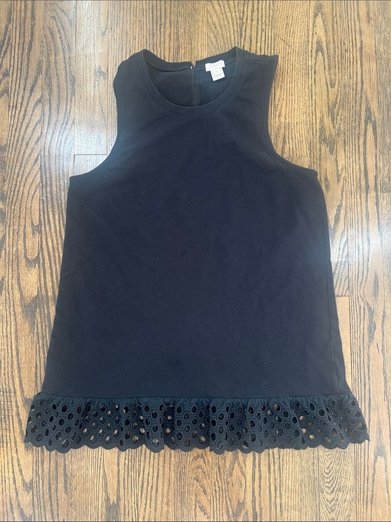 J. Crew Tops - J. Crew Black Sleeveless Tank with Eyelet-Hem